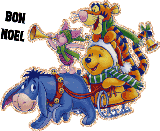 Gif joyeux Noël Winnie et Tigrou